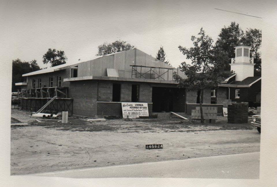 The Open Arms Church building under construction in 1965