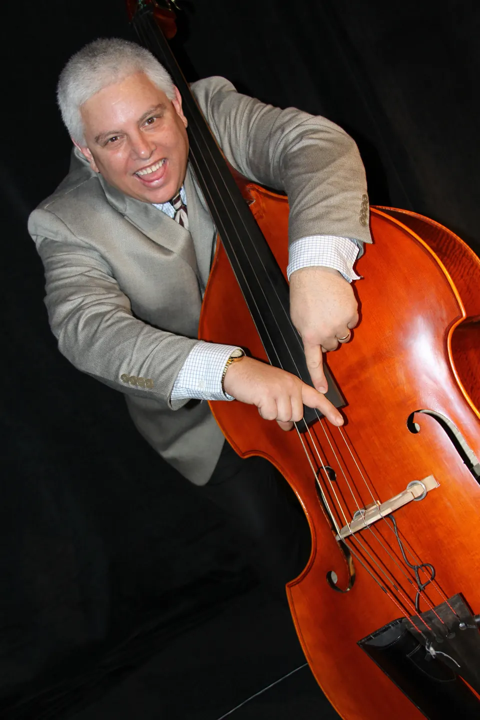 Jazz bassist Paul Keller with his upright bass
